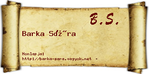 Barka Sára névjegykártya